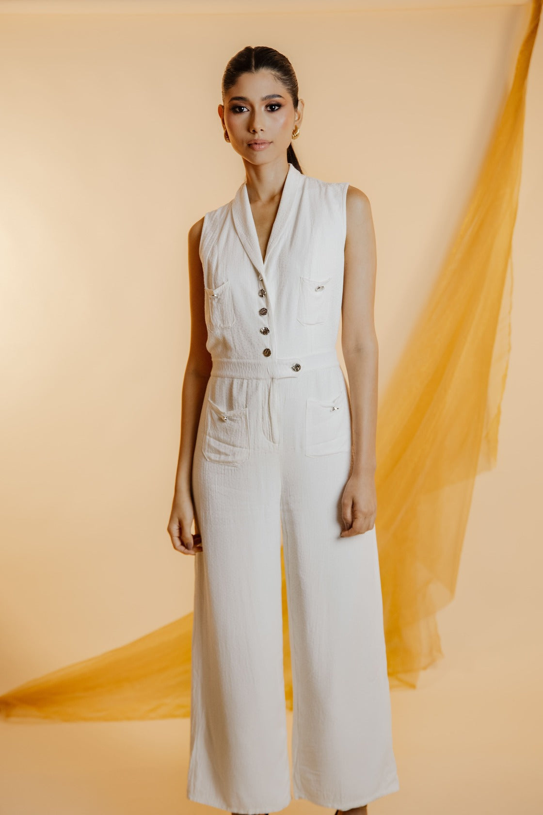 Textured White Jumper