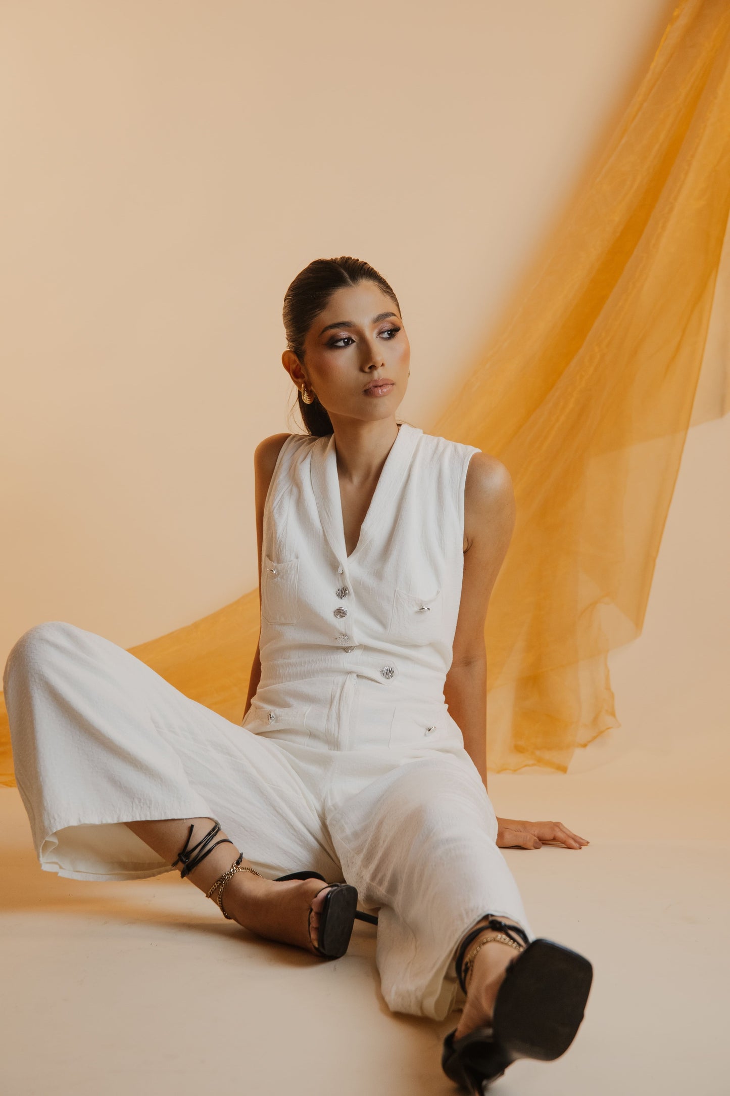 Textured White Jumper